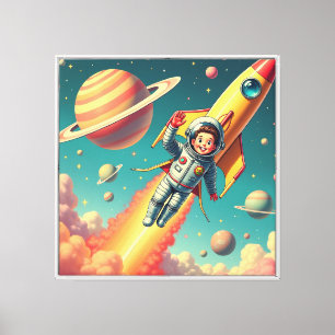 Retro-futuristische Weltraumkunst – im Stil der 19 Leinwanddruck