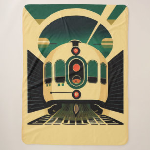 Retro-futuristische Zug-Sherpa-Decke Sherpadecke