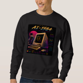 Retro-futuristischer AI-Roboter-Computer-Vaporwave Sweatshirt