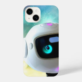 Retro-futuristischer freundlicher Roboter-Charakte iPhone 14 Hülle