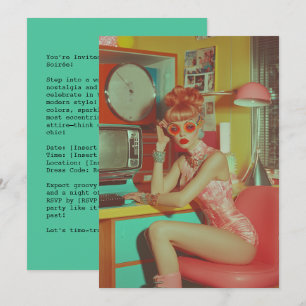 Retro-futuristischer Glamour-Ästhetik Einladung