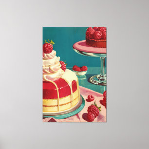 Retro-futuristischer Kuchen Stretch Canvas Print Leinwanddruck