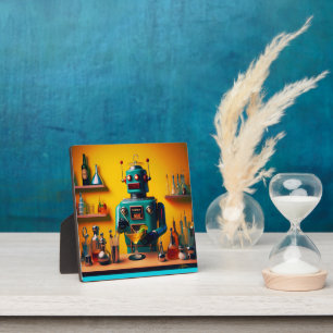 Retro-futuristischer Roboter ROBIA 12J2 Mixologe Fotoplatte