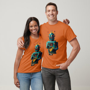 Retro-futuristischer Roboter ROBIA 12J2 Mixologe T-Shirt