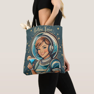 Retro-futuristisches Astro-Mädchen Martini-Zeit