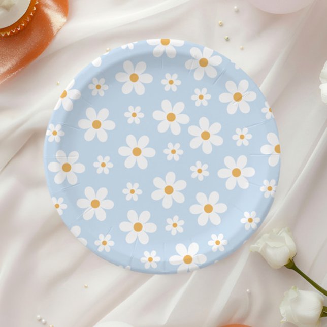 Retro-Gaisy blaue Papierplatten Pappteller (Von Creator hochgeladen)