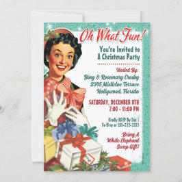 Retro Gal Weihnachts-Party Einladung - Oh, was Spa