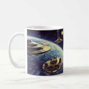 Retro Galaktische Teller Armada Kaffeetasse
