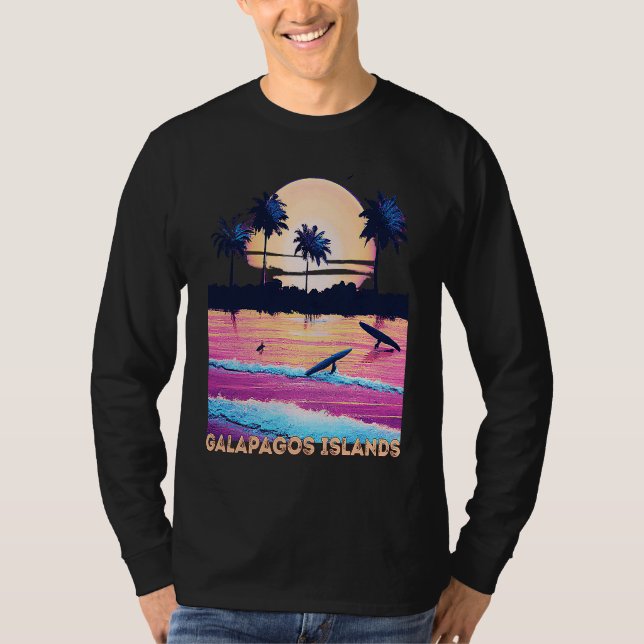 Retro Galapagos Islands Ecuador Souvenir Surf T-Shirt (Vorderseite)
