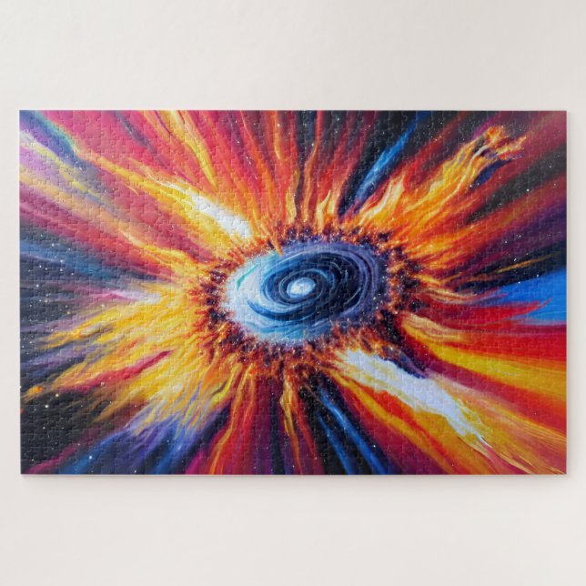 Retro Galaxy Explosion Universe Big Bang Fiery Puzzle (Horizontal)