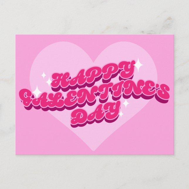 Retro Galentine Postkarte (Vorderseite)