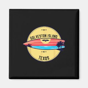 Retro Galveston Island Strand Texas Strand Surfen Magnet