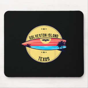 Retro Galveston Island Strand Texas Strand Surfen Mousepad