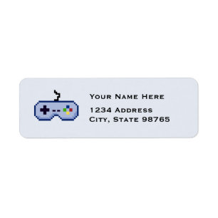 Retro Game Controller geben Blue Address Labels zu