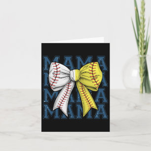 Retro Game Day Softball Baseball Mama Sports Team Karte