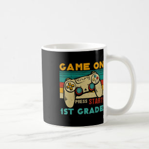 Retro Game On Drück Start 1. Klasse Gamer Rückseit Kaffeetasse