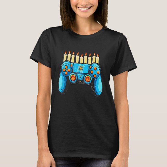 Retro Gamepad Happy Hanukkah Pajama Family Matchi T-Shirt (Vorderseite)