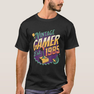 Retro-Gamer 1985 Old School Joystick Retro-Gaming T-Shirt