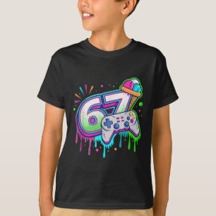 Retro-Gamer-67-Designstil für Eiscreme und Gaming T-Shirt