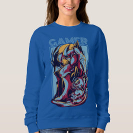 Retro-Gamer-Alien-Monster-Vintage-Arcade-Grafik Sweatshirt