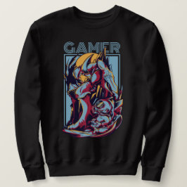 Retro-Gamer-Alien-Monster-Vintage-Arcade-Grafik Sweatshirt