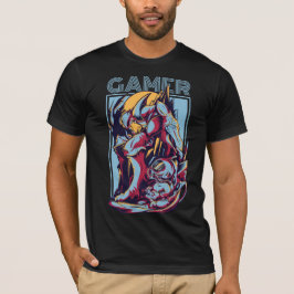 Retro-Gamer-Alien-Monster-Vintage-Arcade-Grafik T-Shirt