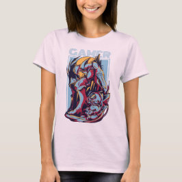 Retro-Gamer-Alien-Monster-Vintage-Arcade-Grafik T-Shirt