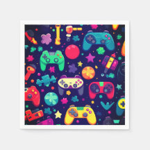 Retro Gamer Arcade Birthday Party Napkins