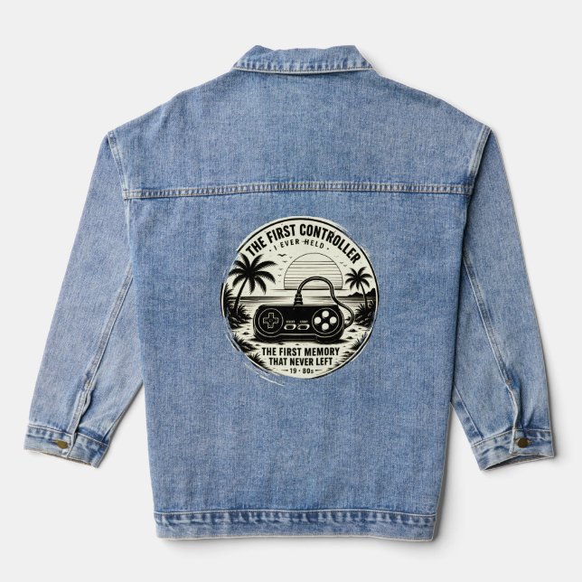 Retro-Gamer Basic T-Shirt  Jeansjacke (Rückseite)