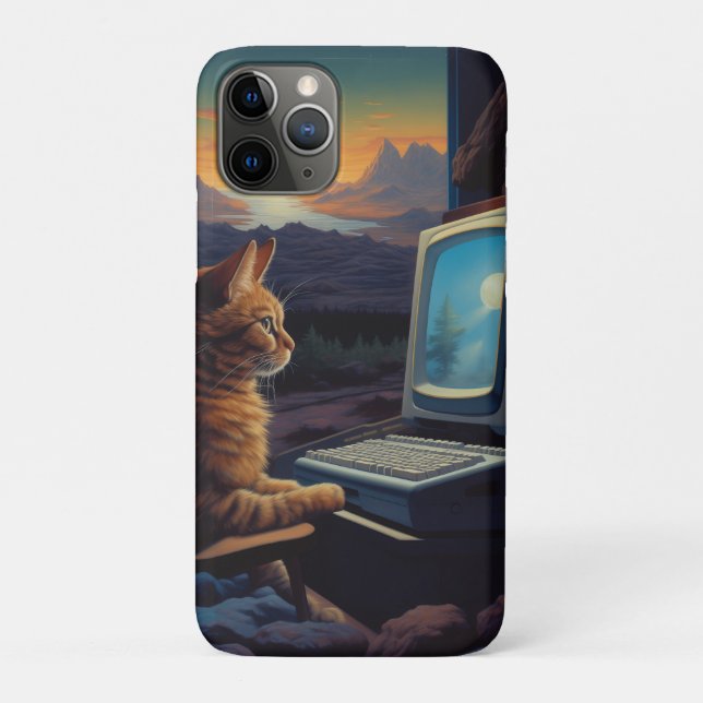Retro Gamer Cat | 8-Bit Pixel Art Gaming Case-Mate iPhone Hülle (Rückseite)
