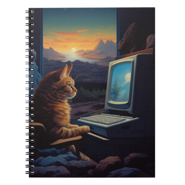 Retro Gamer Cat | 8-Bit Pixel Art Gaming Notizblock (Vorderseite)