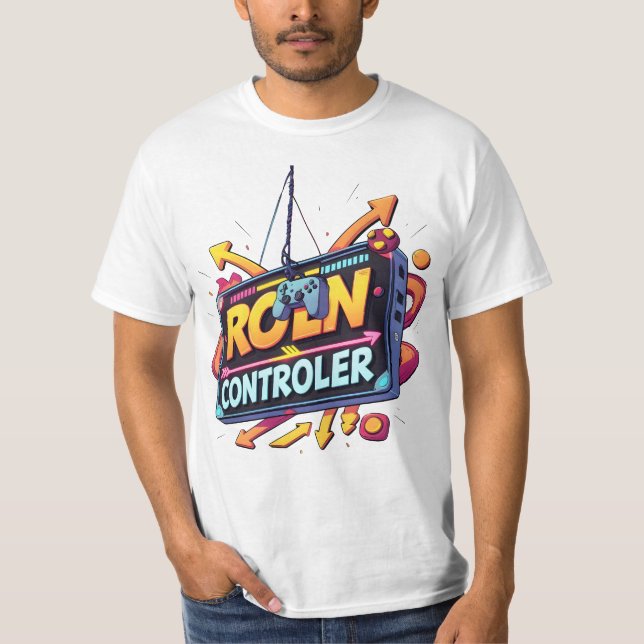 Retro Gamer Controller Fett Gaming für Spieler T-Shirt (Vorderseite)