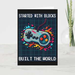 Retro-Gamer-Design für Männer begann mit Blöcken B Karte