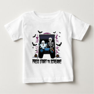 Retro Gamer Halloween - Skelett-Arcade-Automat Baby T-shirt