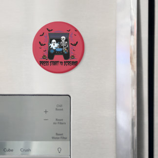 Retro Gamer Halloween - Skelett Arcade-Automat Magnet