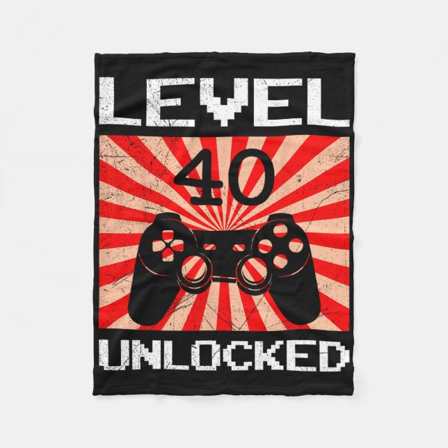 Retro-Gamer hat Level 40 freigeschaltet Controller Fleecedecke (Vorderseite)