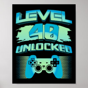 Retro-Gamer hat Level 40 freigeschaltet Geburtstag Poster