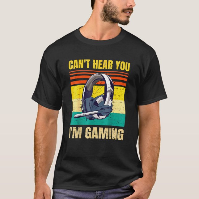 Retro Gamer Headset Cant Hört euch im Gaming T-Shirt (Vorderseite)