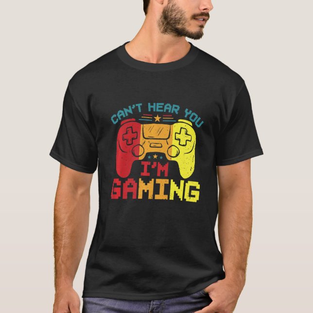 Retro Gamer Headset Sorry Kann nicht hören, dass i T-Shirt (Vorderseite)