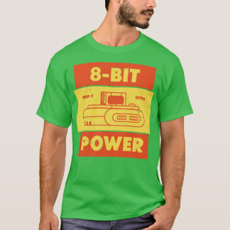 Retro Gamer mit 8 bit Power T-Shirt