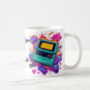 Retro Gamer Tasse - Neon Arcade Coffee Cup der 90e