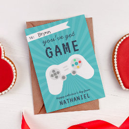 Retro Gamer Theme Valentinstag Card Einladung