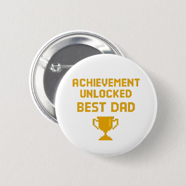 Retro-Gamer-Vatertags-Design Button (Vorne & Hinten)