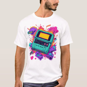 Retro Gamer Vibes - Neon Arcade T - Shirt der 90er