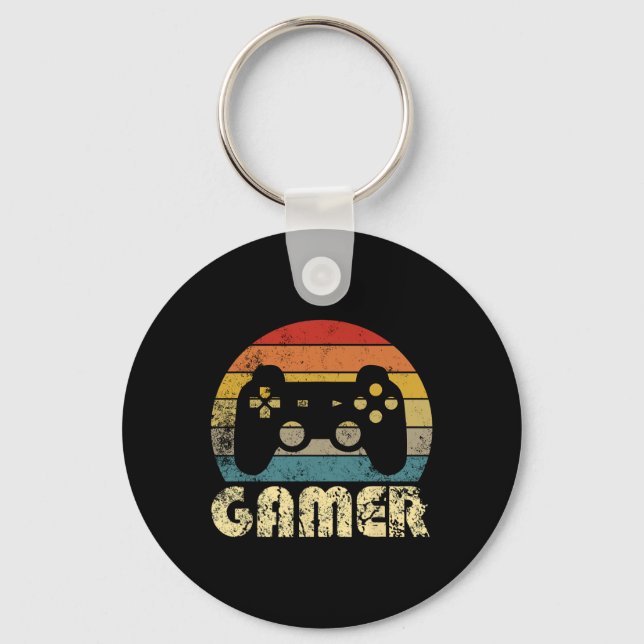 Retro Gamer Video Game Player Boys Teens Men  Schlüsselanhänger (Vorderseite)