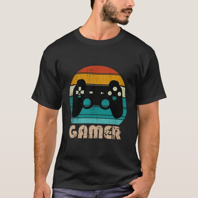 Retro Gamer Video Games Player Gaming Boys Teens T-Shirt (Vorderseite)