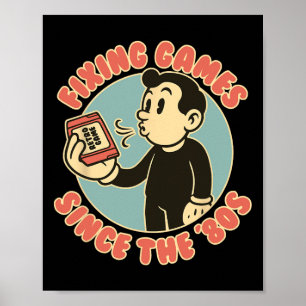 Retro-Gamer Vintage-Controller Gaming Männer Fraue Poster