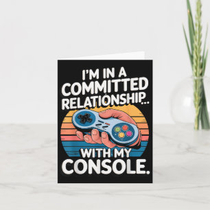 Retro-Gaming-Beziehung Lustiger Gamer-Konsole Lieb Karte