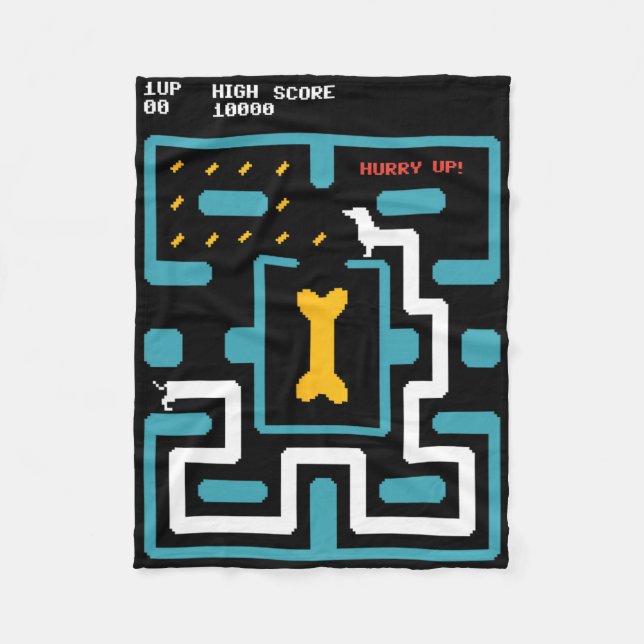 Retro Gaming Console Video Game Dog 80s Arcade  Fleecedecke (Vorderseite)