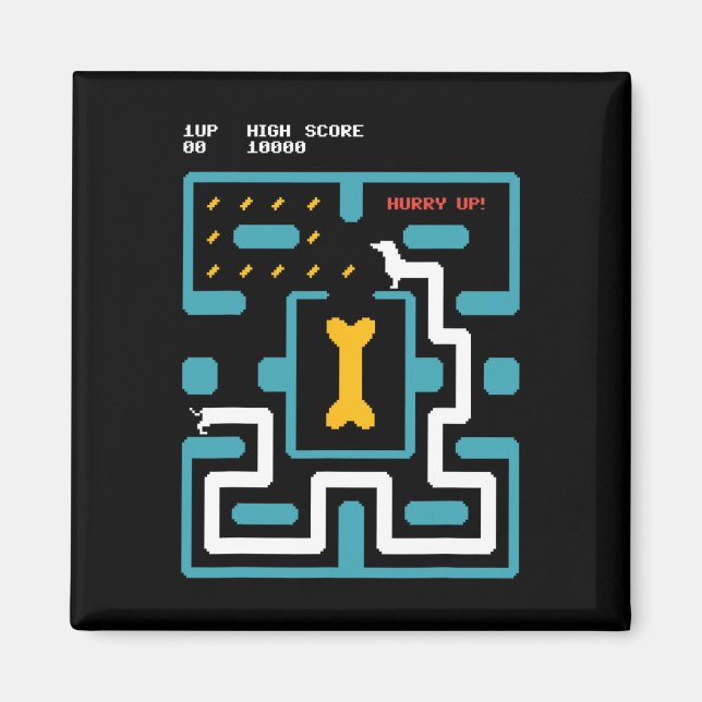 Retro Gaming Console Video Game Dog 80s Arcade  Magnet (Vorne)